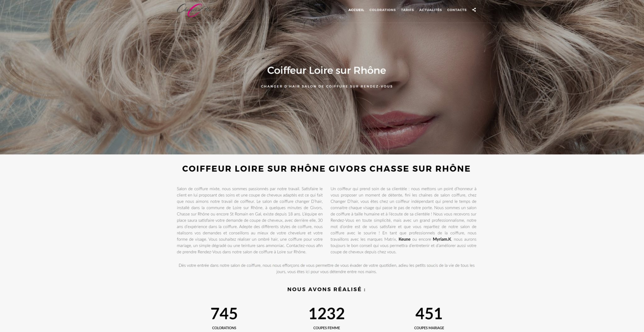 Coiffeur Changer d'Hair  Formation Wordpress Lyon