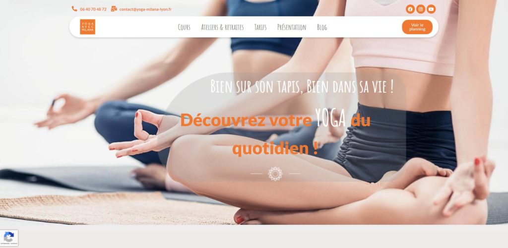yoga avec milana site internet création agence communication freelance lyon